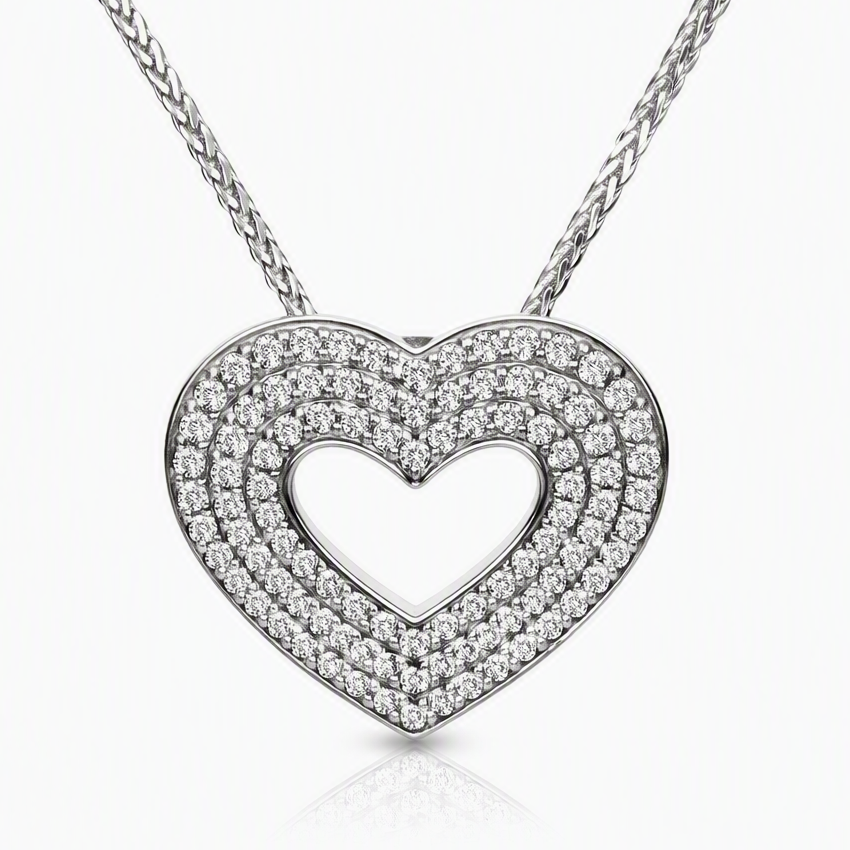 White gold heart pendant